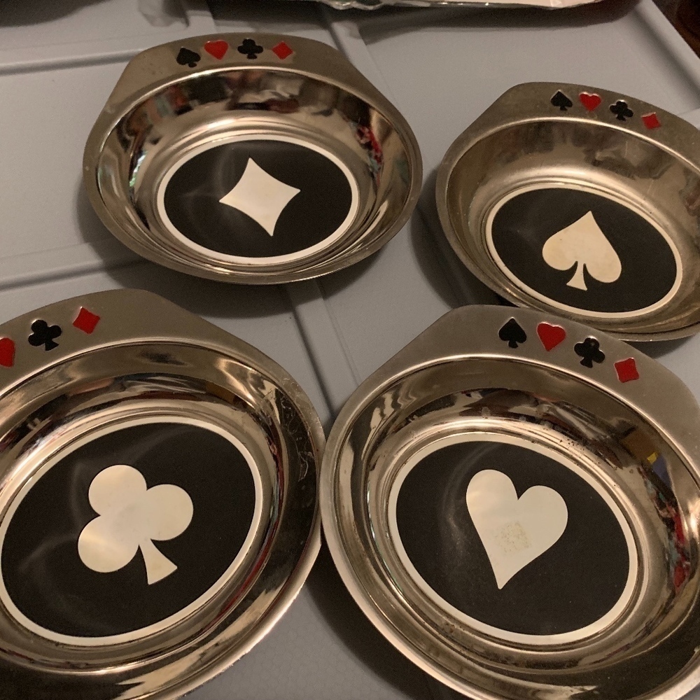 Metal Snack Trays for Man Cave, Cards, Poker, +++